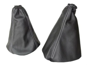 Schaltsack Handbremsabdeckung Fur Citroen C5 MK1 2001-2007 Leder Naht Weiss - Bild 1 von 6