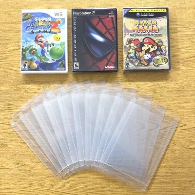 10 Box Protectors for DVD, Wii & U, Xbox & 360, PS2, Gamecube Clear Case NEW - Image 1 of 3