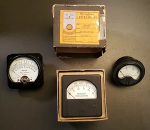 3 Vintage Westinghouse / Bell System Meters Points Micro Amp Percent Modulation - Picture 1 of 12