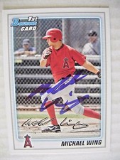 MICHAEL WING signed RC ANGELS 2010 Bowman Prospects baseball card AUTO #BP86