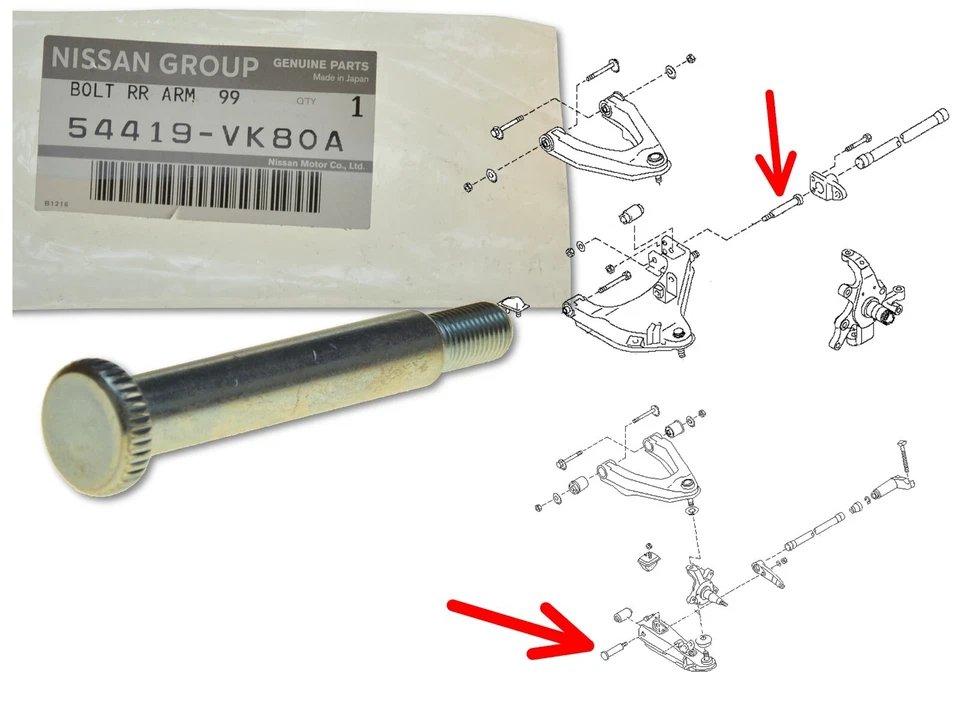 Brazo inferior delantero perno 54419-VK80A OE para camioneta Nissan Terrano Foto 1 de 1