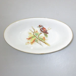 Vintage Noritake Australian Themed Small Serving Dish Red Kookaburras & Wattle - Picture 1 of 2