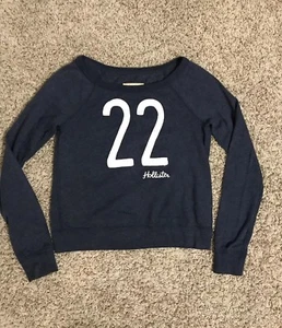 Sudadera Pullover Hollister Mujer Lentejuelas 22 Logo Brezo Azul Marino Talla S - Imagen 1 de 10