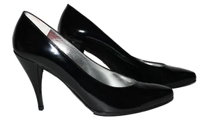 Vintage Charles Jourdan 1921 Black Patent Leather Pointed Toe Pumps Size 7M NWOB - Picture 1 of 11