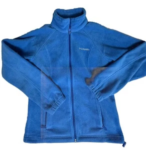 Columbia Jacket Women’s Small Blue Full Zip Fleece Mock Neck Outdoor - Picture 1 of 5