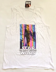BNWT Junk Food Disney Star Wars The Force Awakens Ladies tank top XL white Rey - Picture 1 of 2