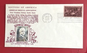 THE DOCTOR FDC SC#949 1947 100TH ANNIV. AMA CROSBY CACHET SINGLE UA - Picture 1 of 1