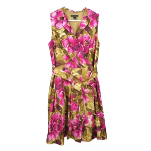 JESSICA HOWARD Dress 16W Floral Sleeveless Belted Pleated Fit & Flare Faux Wrap - Picture 1 of 8