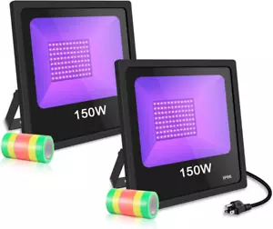 UV Black Lights for Parties, 2 Pack 150W LED Blacklight with 150w-2pack - Picture 1 of 8