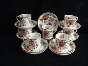 SPODE COPELANDS CHINA ENGLAND WINDERMERE DEMITASSE CUPS & SAUCERS - 7 SETS PLUS - Picture 1 of 2