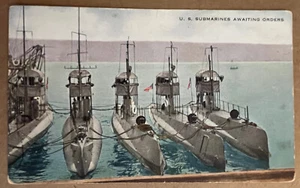 U.S. Submarines Docked Awaiting Orders Antique Postcard c1910 - Picture 1 of 6