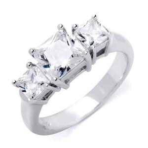 Anillo de compromiso promesa de plata esterlina de corte princesa de 2,5 quilates talla 5-9 - Imagen 1 de 6
