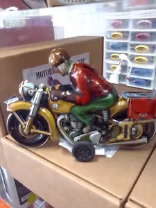 Tin Toy - Motorbike Brown Friction Made in Germany - Picture 1 of 2