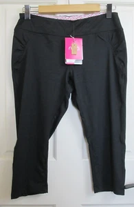 NWT Ryka Black Capri Yoga Pants Womens Size M 29x17 Zip Pocket Stretch 97-28748 - Picture 1 of 8