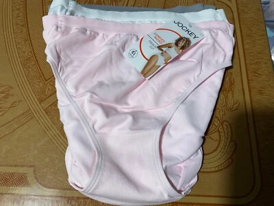 Women’s Jockey Microfiber Comfies Pink/Grey/White- FrenchCut-3-NWT-Size 6 - Image 1 of 2