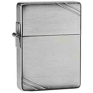 Zippo 1935 Replica Taschenfeuerzeug mit Schrägstrichen, gebürstetes Chrom, Einheitsgröße - Bild 1 von 8