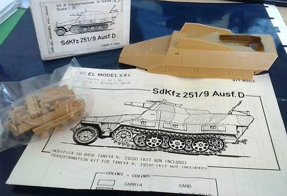 CRI.EL.MODEL SRL KIT TRASFORMAZIONE 1:35 RESINA SDKFZ251/9 AUSF.D   ART R003 - Immagine 1 di 1
