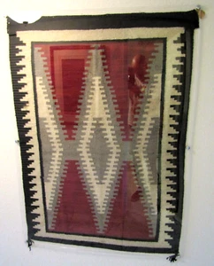 Diamond Pattern Navajo Handwoven Rug Tobe Turpen Trading Post in Gallup, NM  - Picture 1 of 17