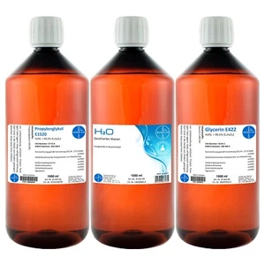 1000 ml Glycerin + 1000 ml Propylenglykol + 1000 ml H2O zum Vorteilspreis - Bild 1 von 1
