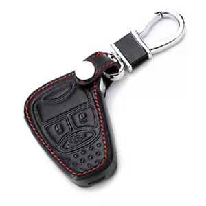 3 Buttons Black Leather For Jeep Chrysler Dodge Smart Smart Key Chain Cover Fob - Bild 1 von 5
