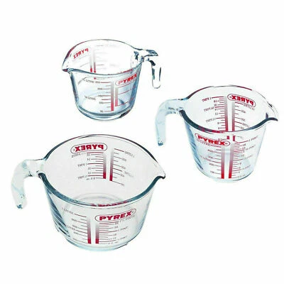 PYREX Clear Measuring Jug set of 3 - Mixing Jug Kitchen Cooking 0.25L, 0.5L & 1L - Image 1 of 4