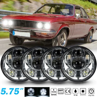 4PCS 5-3/4" 5.75" LED Headlights Hi/Lo Beam Projector for Opel Manta 1971-1975 - Image 1 of 4