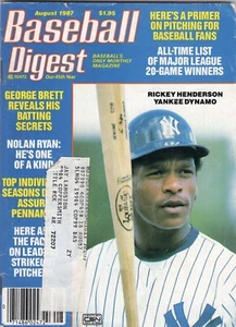 Baseball Digest Magazin August 1987 Rickey Henderson New York NY Yankees MLB - Bild 1 von 1