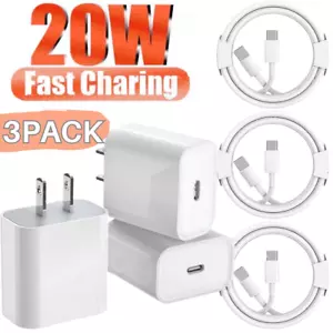 3PACK Lot 20W Super Fast Charger Type C For iPhone 14 13 12 11Pro Max X XR 8Plus - Picture 1 of 22