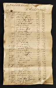 1826 antique LEDGER handwritten GENERAL ROBERT R JOHNNSON to MITCHEL & WHITE - Picture 1 of 10