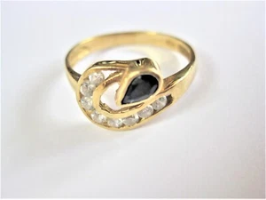 Ring Gold 750 Con Zafiro Y Zirconia, 2,55G - Imagen 1 de 3