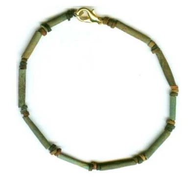 BC600 Ancient Egypt Turquoise Color Faience Ceramic Proto-Glass Bracelet Jewelry - Image 1 of 4