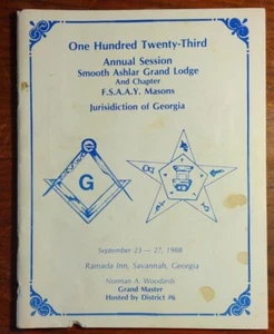 Smooth Ashlar Grand Lodge F.S.A.A.Y. Masons 123rd Annual Session Program - Picture 1 of 10