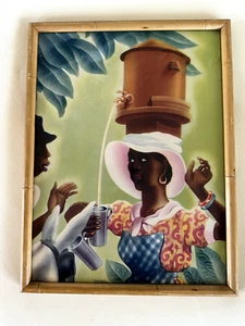 BLACK AMERICANA VTG PRINT FRAMED 12.5" X 9.75" - Picture 1 of 4