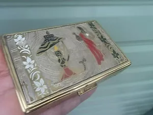 Attractive Vintage WORKING MUSICAL Egyptian Scene Compact - Clover - Picture 1 of 6