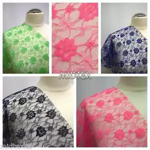 £2.99/m | Floral Lace Net Fabric | Midtex M184 | 45" Wide (Per Metre) - Picture 1 of 40