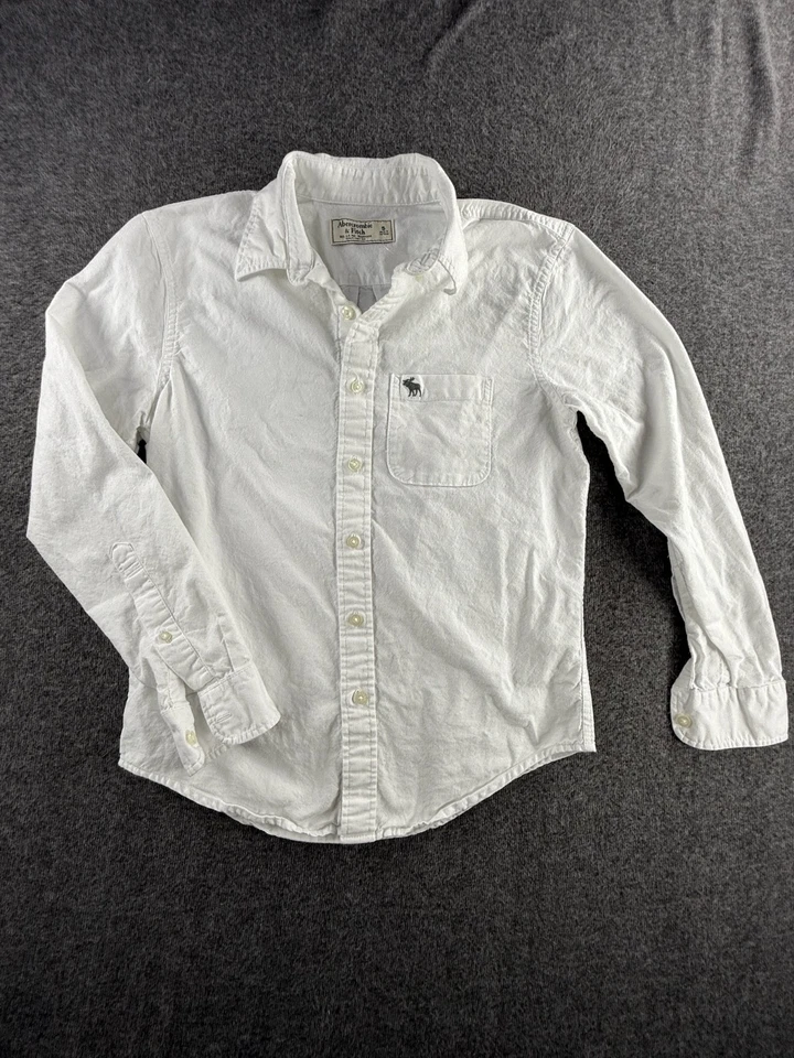Camisa Abercrombie & Fitch Para Hombre S Blanca Manga Larga Oxford Elastizada Informal Clásica Foto 1 de 4