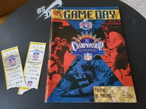2- 1996 NFC Championship Ticket Stubs Panthers v GB Packers 1.12.1997 / Favre +  - Bild 1 von 5