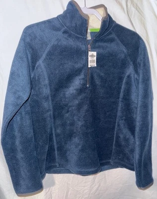 Old Navy M blue fleece pullover half zip jacket vintage style unisex cozy - Image 1 of 4