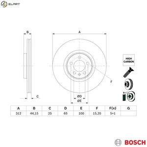 2x BRAKE DISC 0 986 479 H30 FOR AUDI A1/Allstreet/Sportback/City/Carver 1.0L - Picture 1 of 9