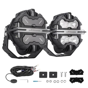 Round 7" LED Pod Lights with RGB Background For SUV Marine Boat IP68 Waterproof - Bild 1 von 19