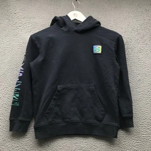 Quiksilver Sweatshirt Hoodie Boys Youth Small Long Sleeve Pocket Graphic Black - Picture 1 of 6