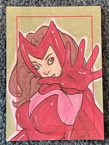2011 Marvel Universe SketchaFEX 1/1 SKETCH ART CARD SCARLET WITCH Wanda Maximoff - Bild 1 von 2