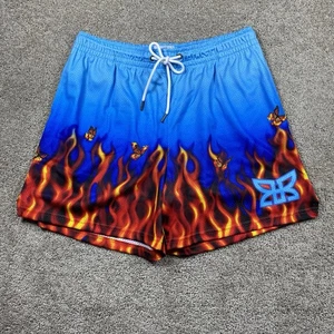 NEW Ryoko Rain Baby Blue Flames Mesh Shorts Mens XXL Butterfly Adult MSRP $78 6” - Picture 1 of 8