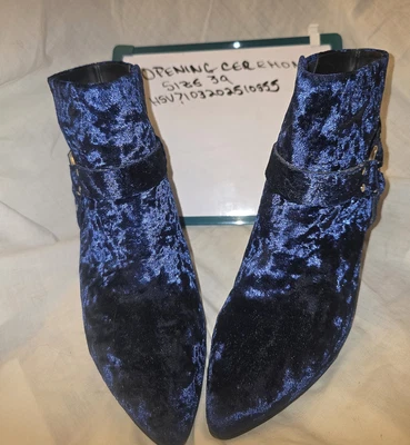 Botas femininas azuis esmagadas cerimônia de abertura tamanho 39 - Imagem 1 de 4