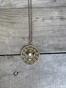 Vintage Zodiac Astrological Round Necklace Pendant Zodiac Signs Unique Necklace - Picture 1 of 10