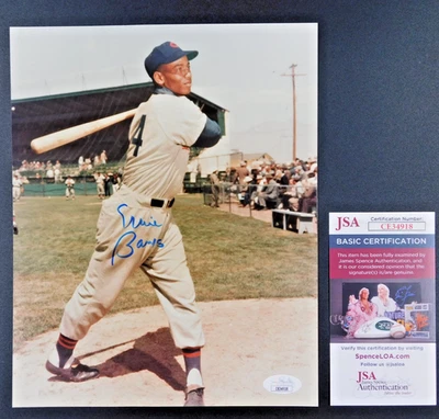Foto 8x10 firmada/autografiada por Ernie Banks certificado de autenticidad JSA Cubs leyenda de la corte Foto 1 de 2