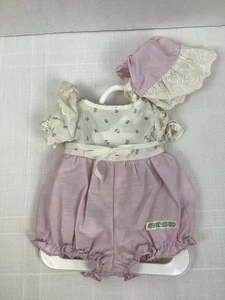 Vintage Cabbage Patch Kids Doll Clothes Purple Rosebud Outfit & Bonnet - Picture 1 of 9