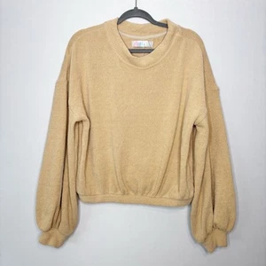 Free People Pullover Gr. M Strand Happy Cropped Pulli Oversize Ballonärmel - Bild 1 von 10