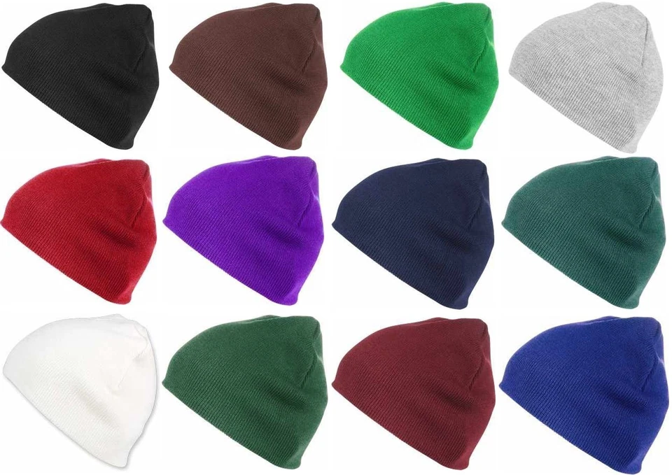 Flexfit Heavy Knit Beanie Bonnet D'Hiver Yupoong Poids Long Basique Bonnet - Photo 1/1