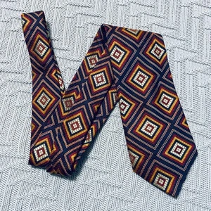 Altea multi color geometric silk tie - Picture 1 of 5